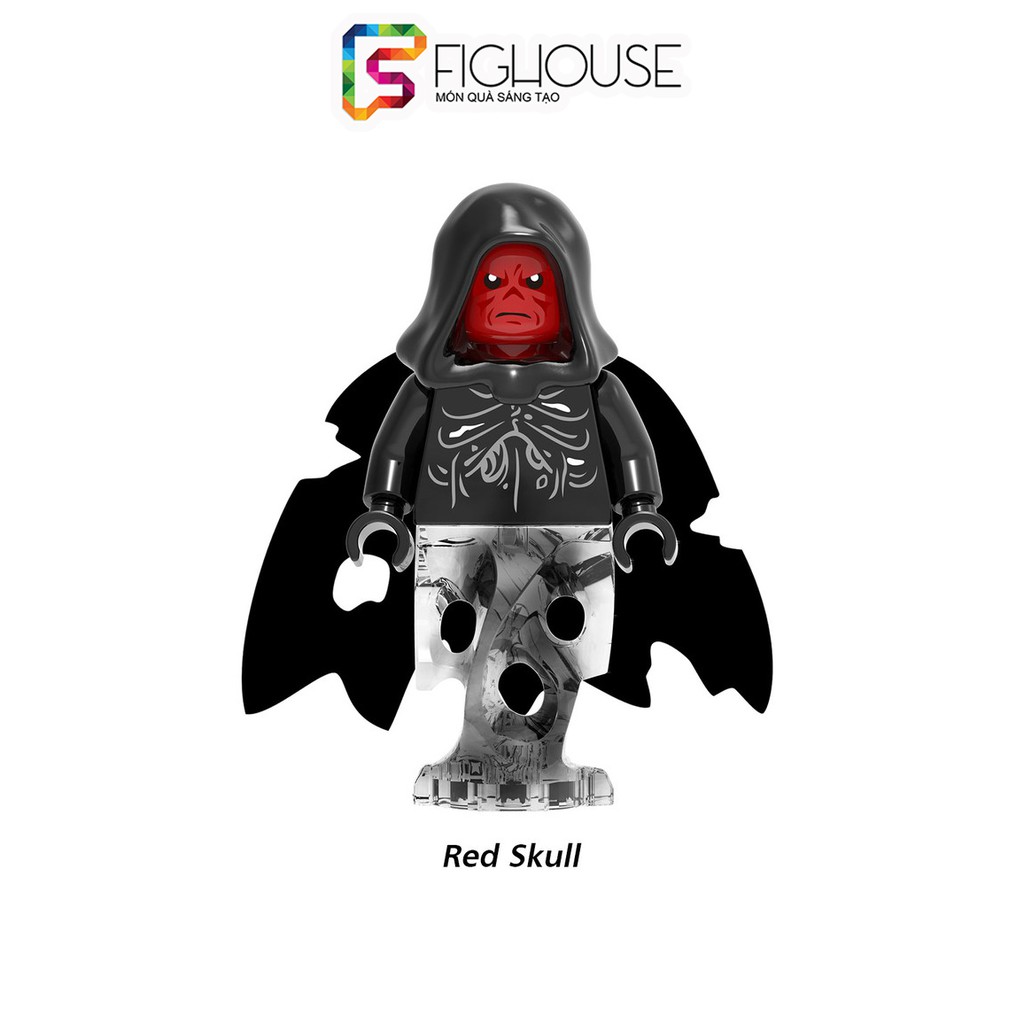 Xếp Hình Minifigures Siêu Phản Diện Red Skull X977 - Đồ Chơi Lắp Ráp Logo [A8]