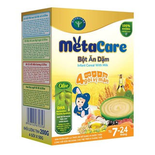 Bột ăn dặm Metacare hộp giấy 200gam (Date T10/2020)