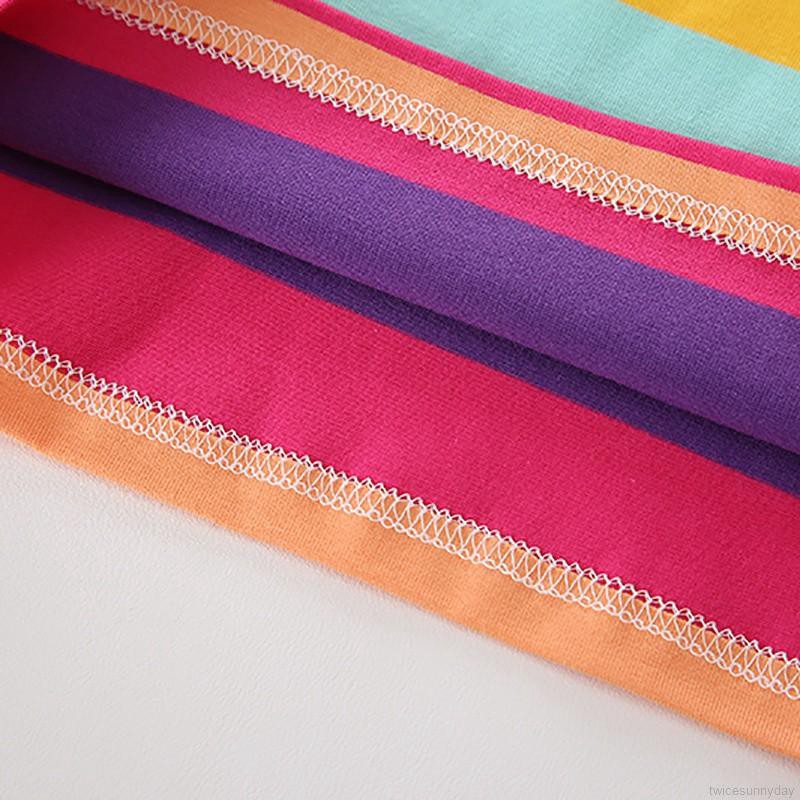 Set áo sọc cầu vồng + Quần yếm cho bé