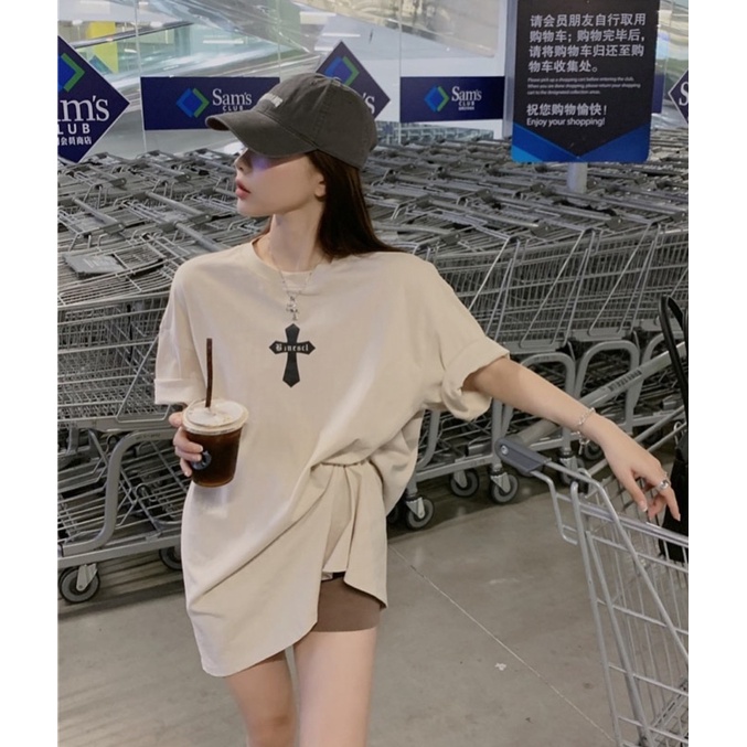 SET ÁO KEM IN HÌNH + QUẦN LEGGING NGỐ NÂU (TH)