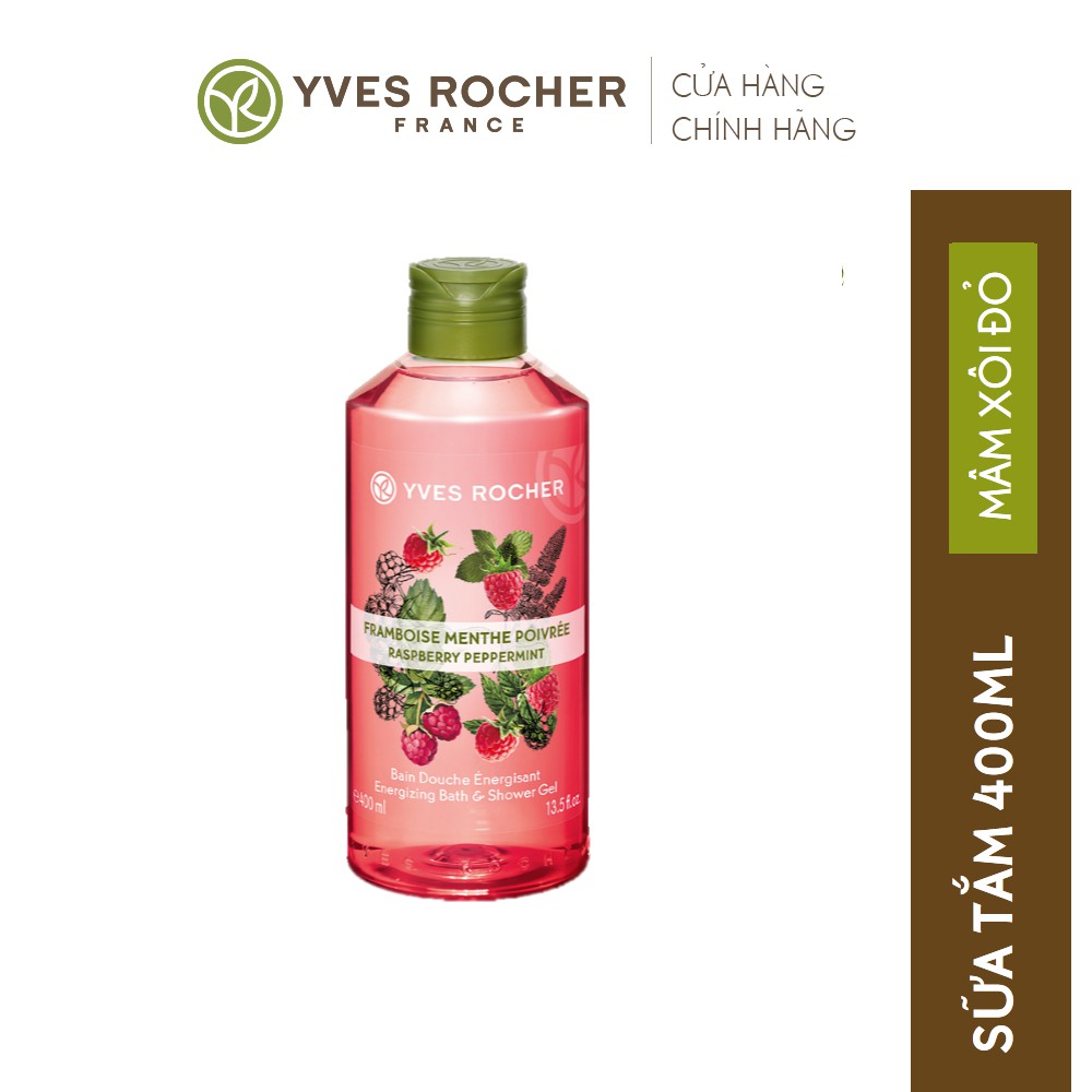 Sữa Tắm Yves Rocher Energizing Bath And Shower Gel Raspberry Peppermint 400ml