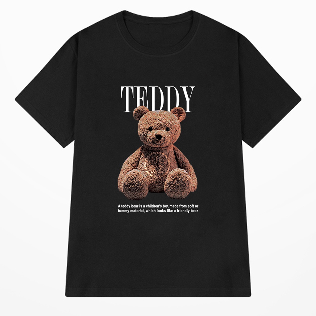 Áo thun nữ form dáng rộng tay lỡ ULZZ ulzzang teddy tay lỡ cotton premium