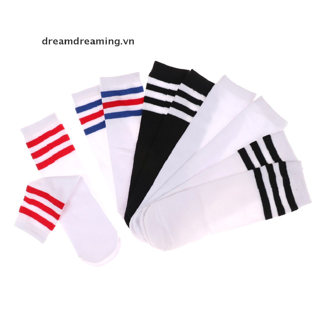 Vớ cotton Cổ Cao Họa Tiết Kẻ Sọc Thời Trang Cho Nữ