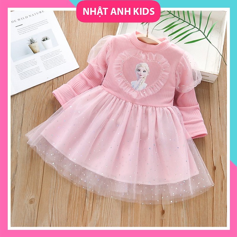 Váy Đầm Công Chúa họa tiết Elsa phong cách Hàn Quốc cực yêu cho bé gái