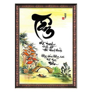 Tranh đính đá 5D , Tranh chữ Tâm đính đá