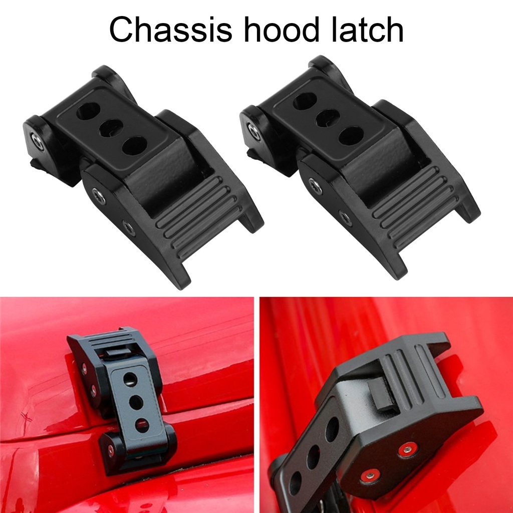 1 Cặp Chốt Khóa Nắp Ca Pô Bằng Hợp Kim Nhôm Cho Jeep Wrangler JK JL 07-21