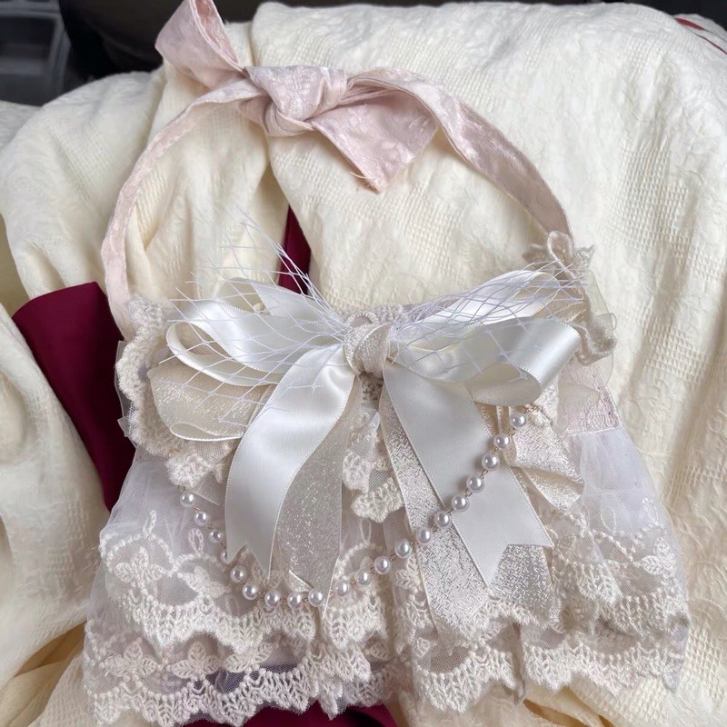 YASAS0015-Túi xách ren be nơ ribbon