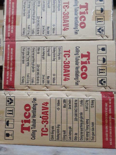 Quạt âm trần hút ngang 15Av4 20Av4 TiCO