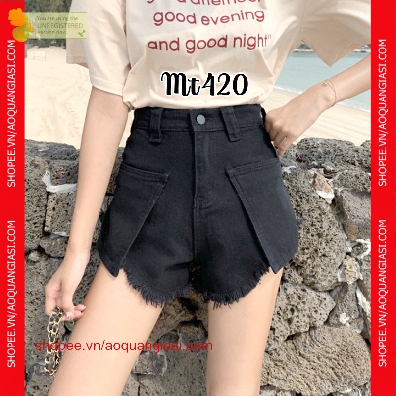 Quần short thời trang nữ vải kaki mẫu mới 2 túi lớn mt420 AQGS