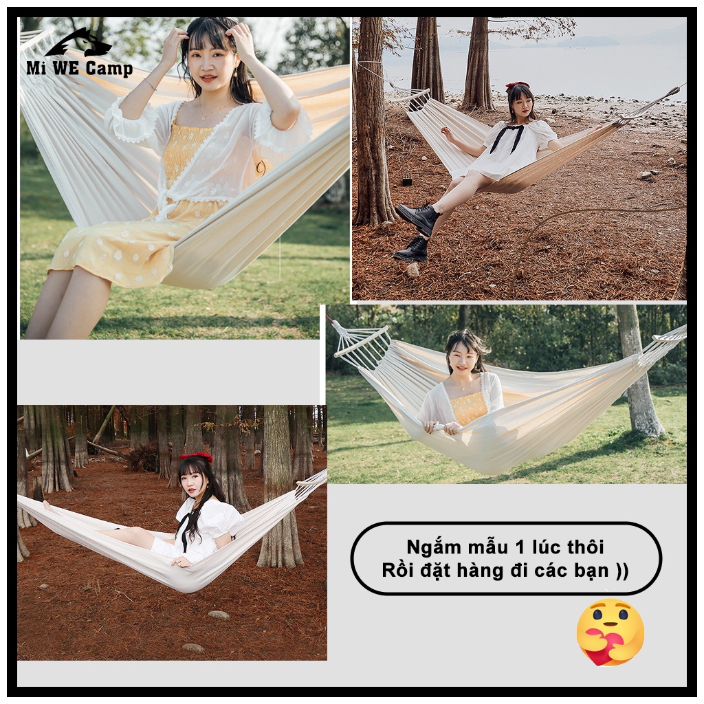 Võng Cắm Trại Dã Ngoại, Võng Vintage Màu Kem Sữa Phong Cách Vintage Chup Ảnh Siêu Đẹp | BigBuy360 - bigbuy360.vn