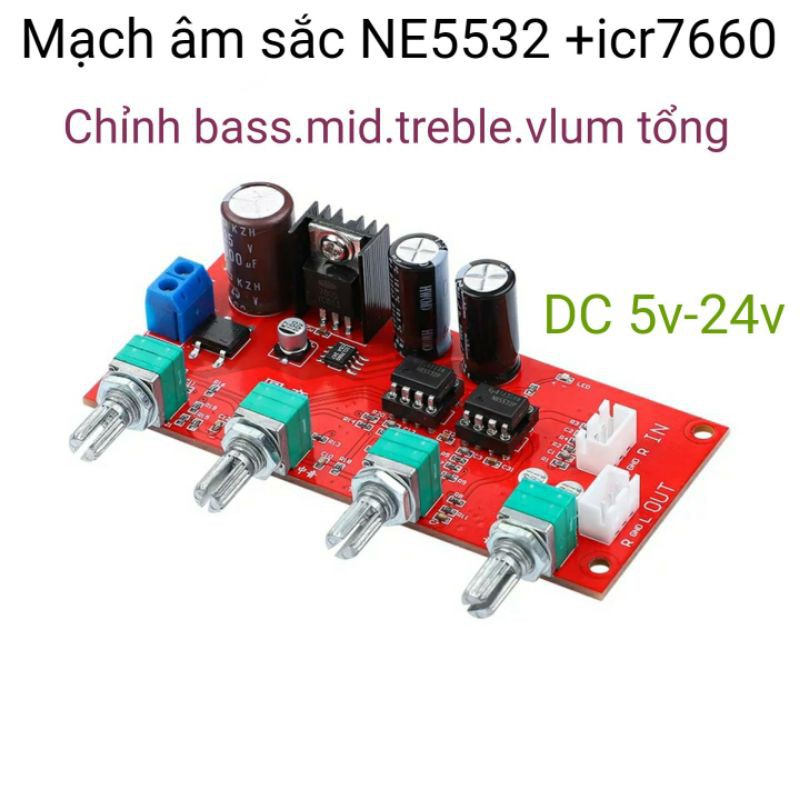 mạch âm sắc NE5532 (mạch pre âm thanh) chạy điện ac và DC