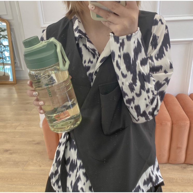 1500Ml Trong Suốt Nước Rõ Ràng Quy Mô 1.5 Lít Dung Lượng Lớn Nước Thể Thao Có Quai Xách Thể Dục Bình cho Tập Gym/Đi Chơi/Trường Học Phượt/Dã Ngoại
