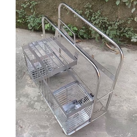 🛒 Kệ cài dao, cài thớt, cắm đũa đôi inox 100% cao cấp