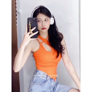 [ HÌNH THẬT ] ÁO TANKTOP VẠT NHỌN MIX DÂY