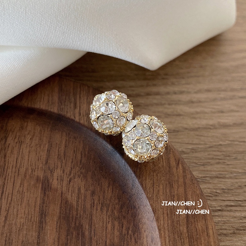 Bông Tai Nam Châm Đính Kim Cương Giả Phong Cách Vintage Thời Trang