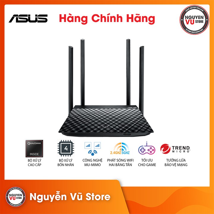 Router Wifi Asus RT-AC1300UHP Băng Tần Kép router mạng Hàng Chính hãng