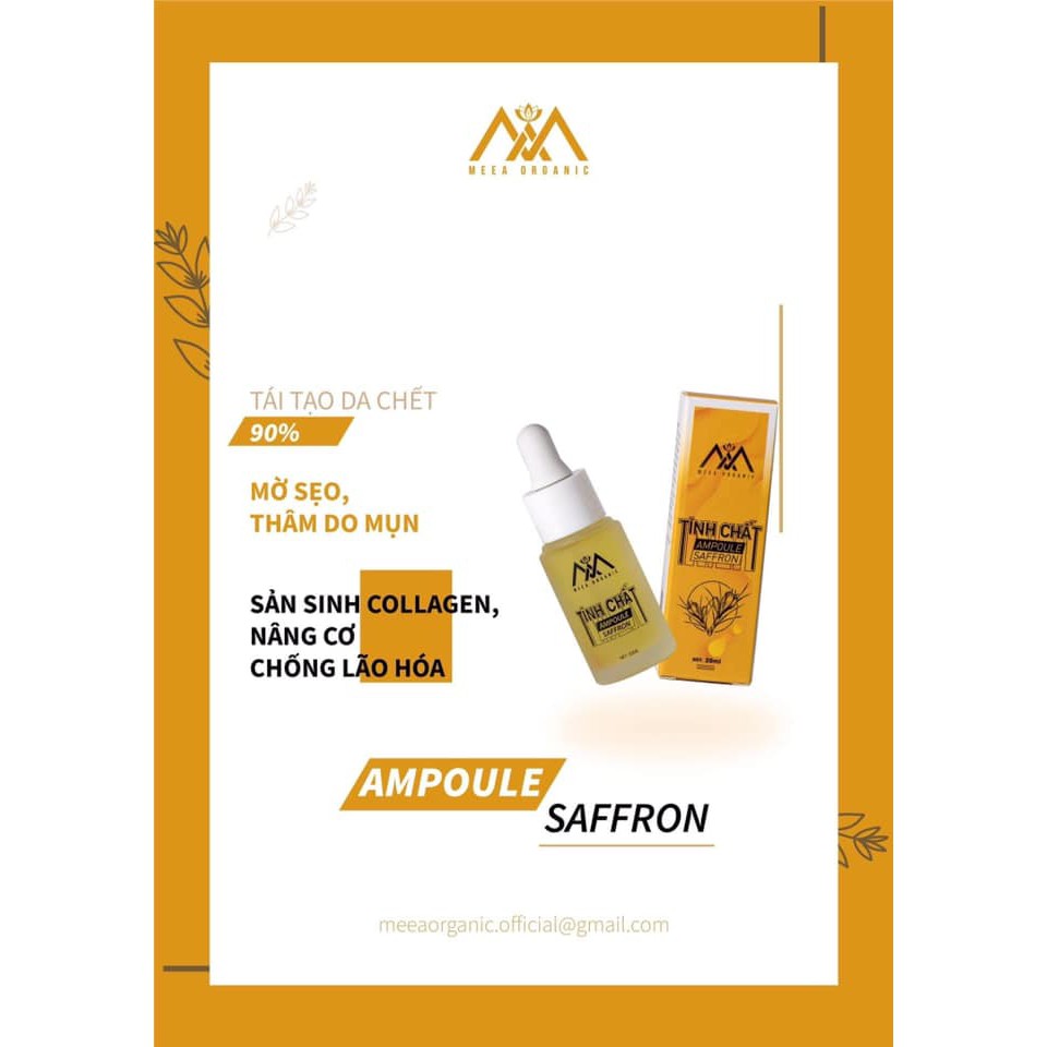 Tinh chất bakuchiol ampoule saffron meea organic