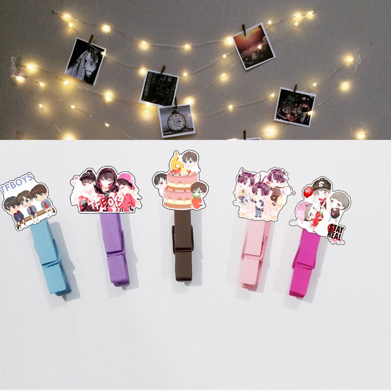 Kẹp ảnh tfboys KAG35 combo 5 kẹp kèm dây treo 1m5