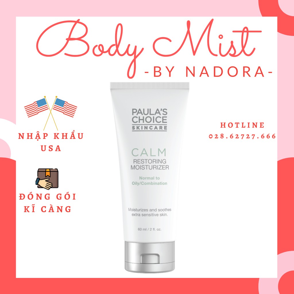(Oily Skin) Kem Dưỡng Ẩm Ban Đêm Cho Da Dầu, Nhạy Cảm - Paula's Choice Calm Redness Relief Moisturizer (60ml)