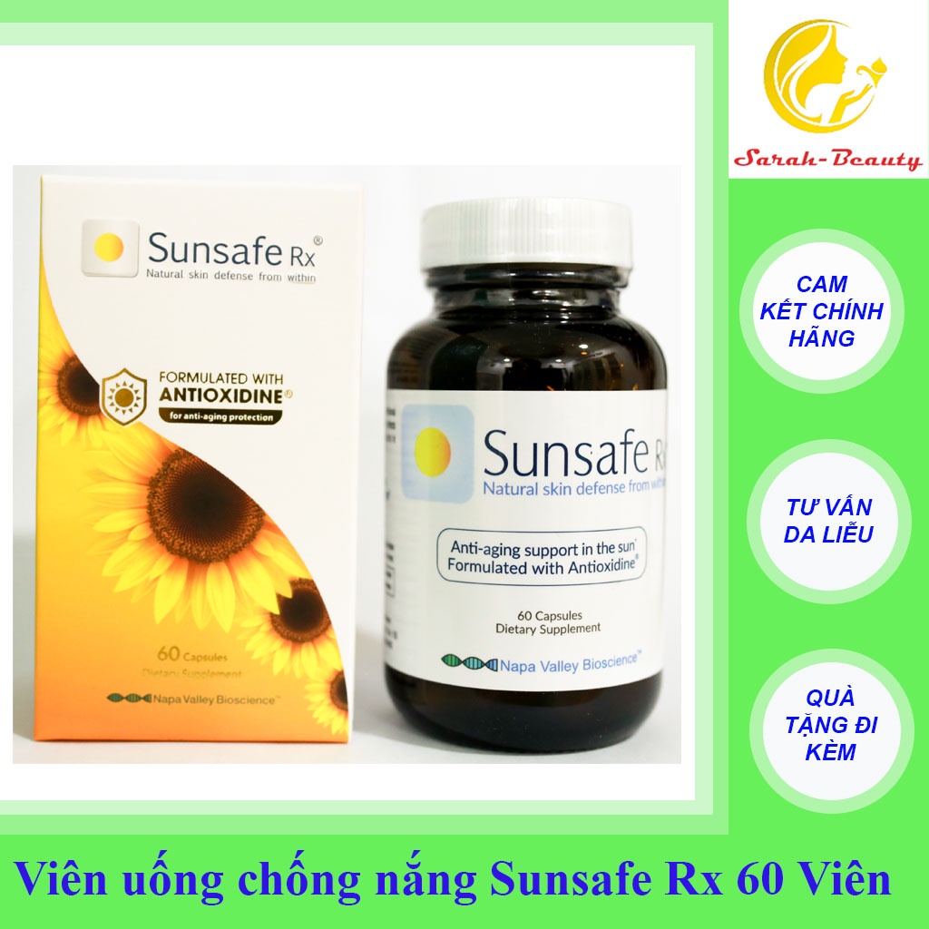 [CHÍNH HÃNG] - 60 Viên - Viên uống chống nắng SUNSAFE RX bảo vệ da chống lão hóa