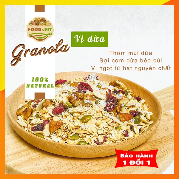 Granola ngũ cốc ăn kiêng giảm cân vị dừa by Food&Fit - hạt dinh dưỡng không đường | BigBuy360 - bigbuy360.vn