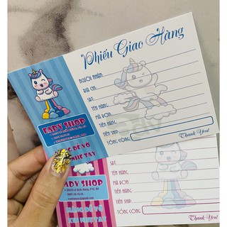 Phiếu giao hàng có keo dán sẵn 100 tấm IN TÊN SHOP THEO YÊU CẦU