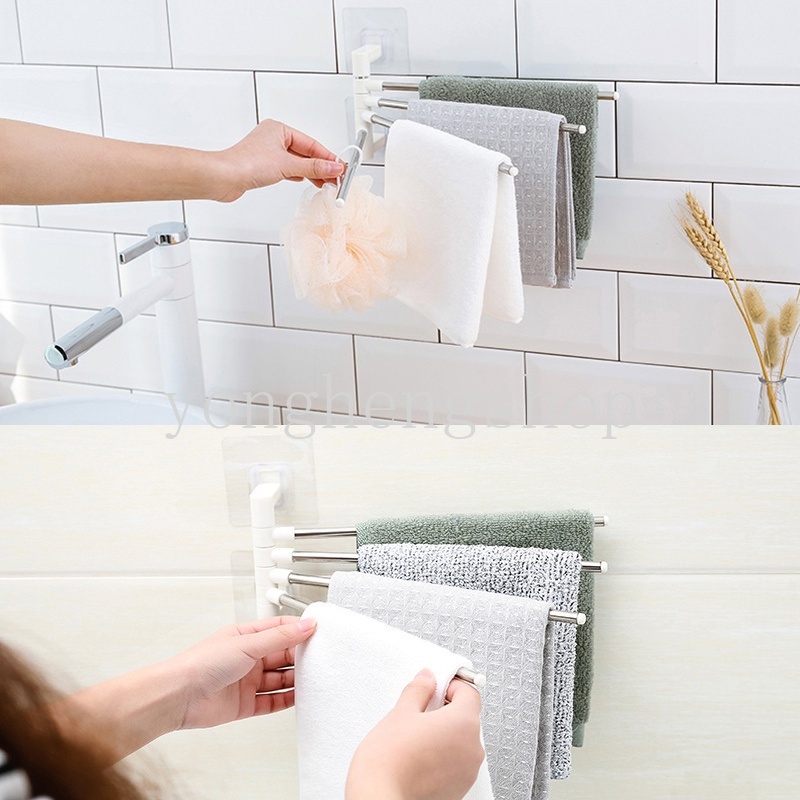 Giá Đỡ Treo Khăn Tắm Gắn Tường Bằng Thép Không Gỉ Xoay Được