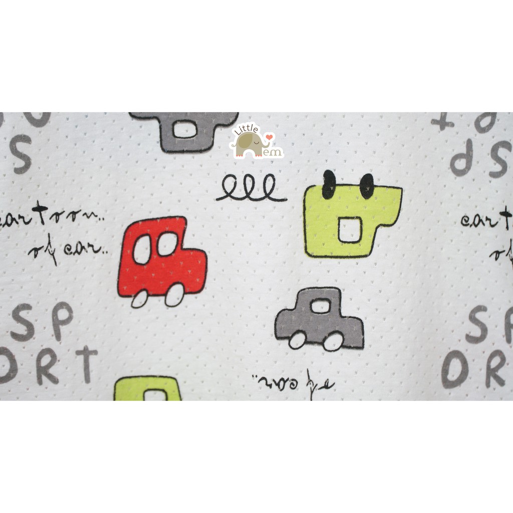 Bộ đồ bé trai Cotton tre cộc tay _ Dinosaur car