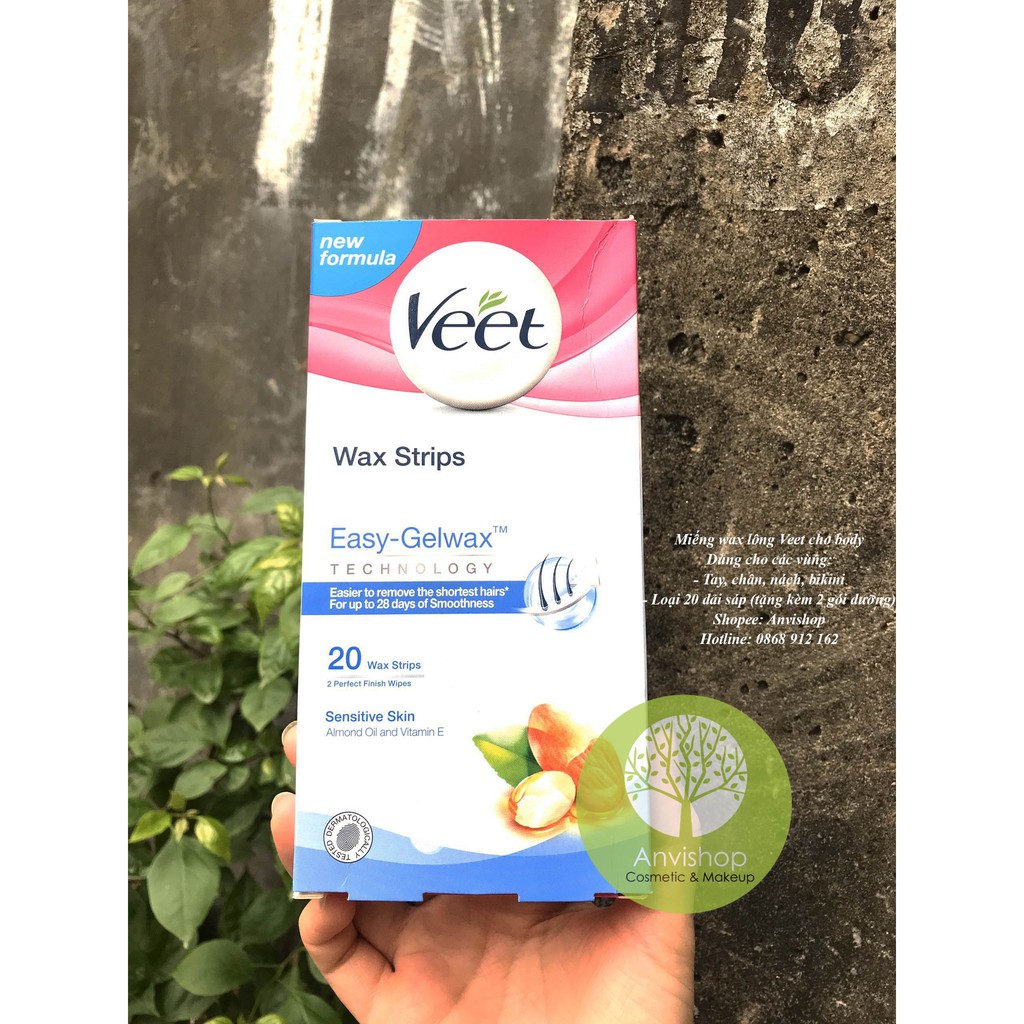 Miếng wax lông body Veet (20 miếng + tặng 2 khăn lau sáp dưỡng da) ANVISHOP | BigBuy360 - bigbuy360.vn