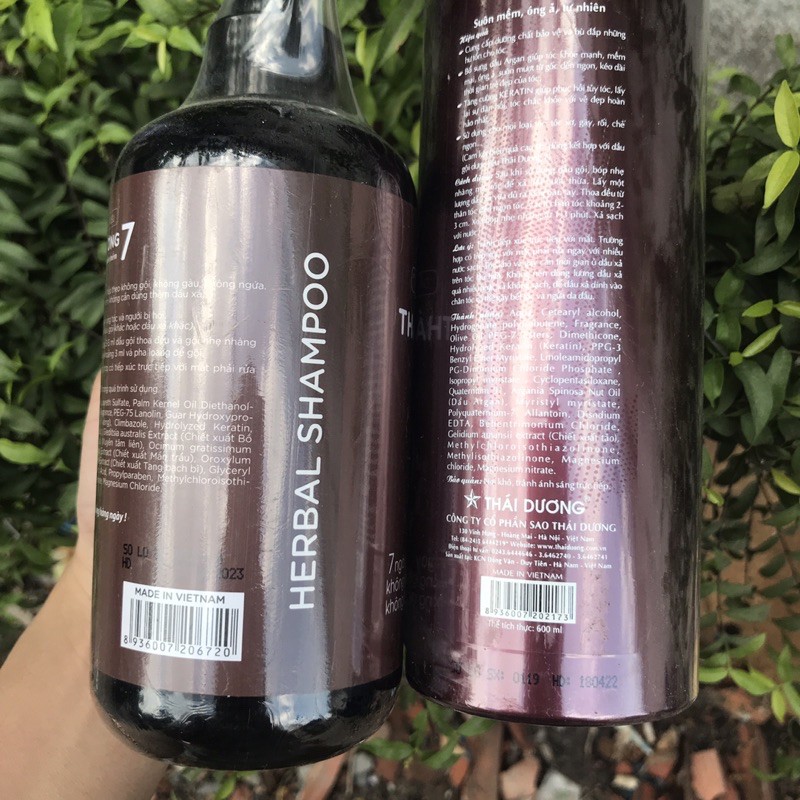 COMBO GỘI XẢ THÁI DƯƠNG 7 GỘI 480ml và Xả 200ml, XẢ 600ml Chính Hãng