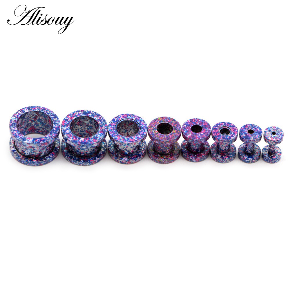 Alisouy Set 2 Khuyên Nong Tai Bằng Thép Không Gỉ 2-16mm Cá Tính