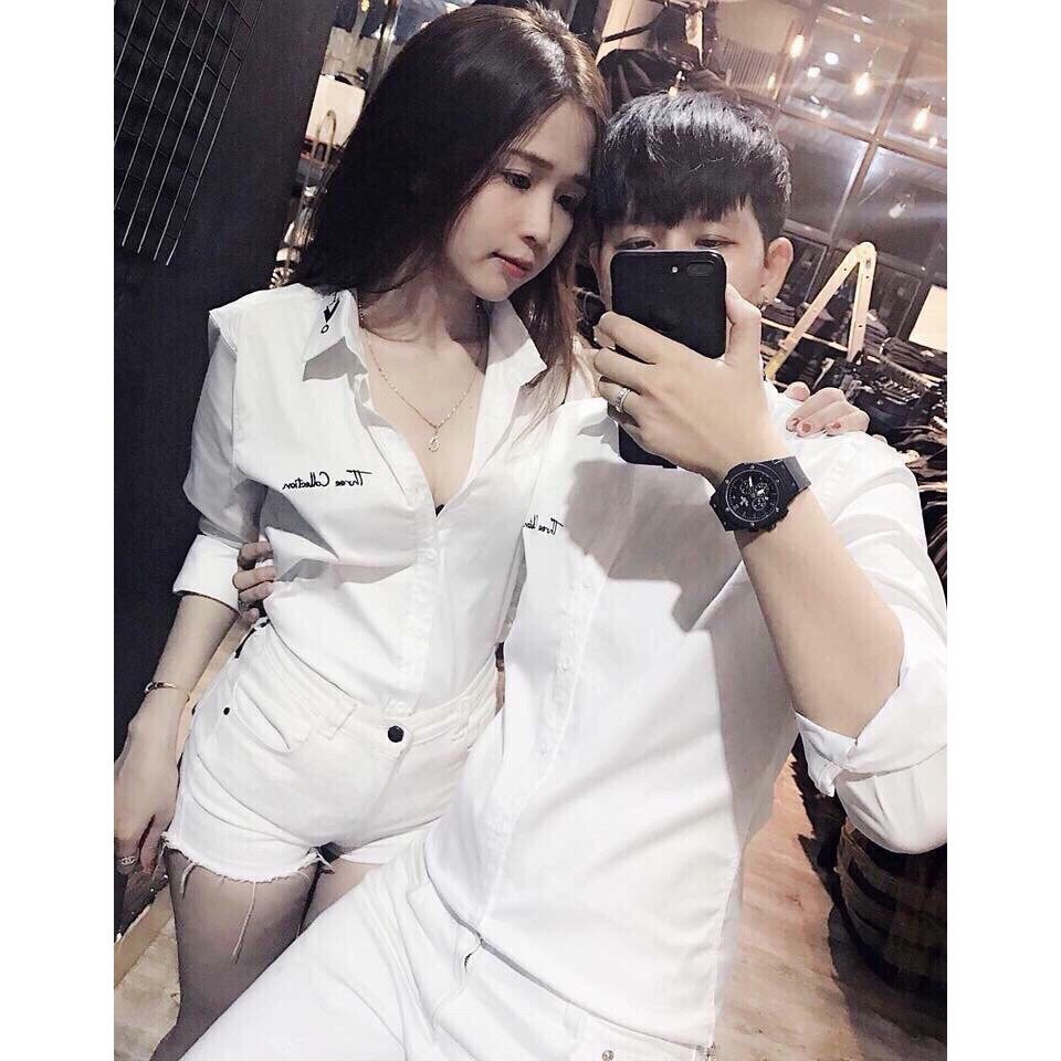ÁO SƠ MI ĐÔI NAM NỮ CHẤT LỤA XỊN MS091-12