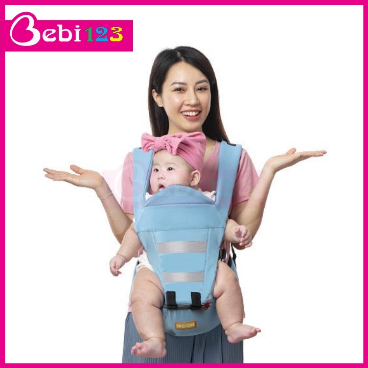 Địu Ngồi Moon trợ lực phản quang đỡ cổ 4 tư thế an toàn cho bé
