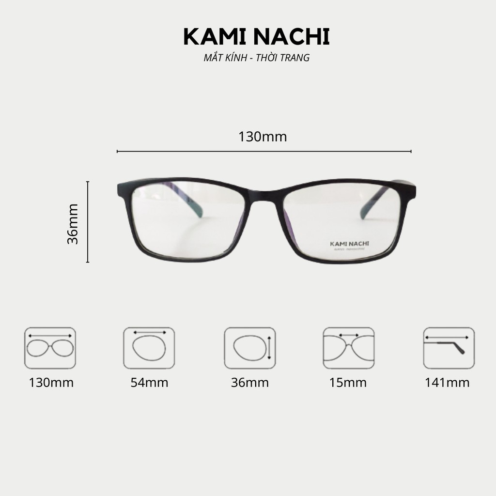 Gọng kính thời trang nam nữ KAMI NACHI dáng vuông phong cách đơn giản 2392 [CÓ THỂ LẮP TRÒNG CẬN] | BigBuy360 - bigbuy360.vn