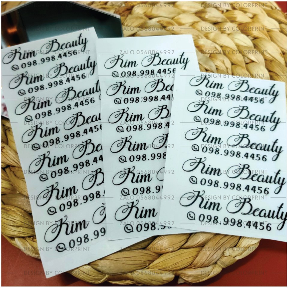 Combo 100 Tem/ Sticker Dán Mẫu Spa