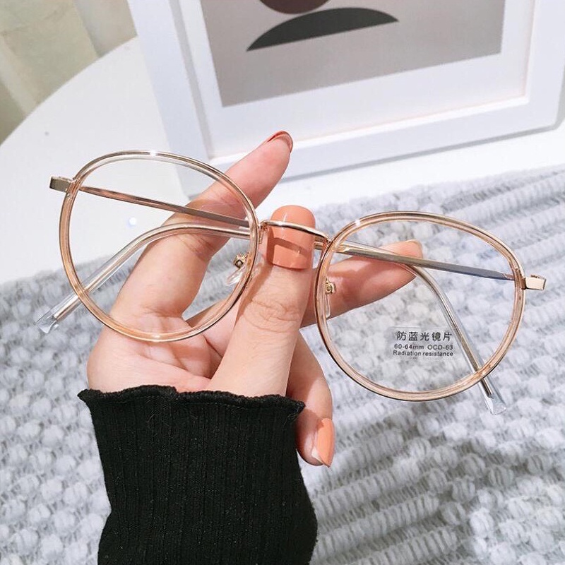 Mắt kính gọng cận thời trang nữ chất hợp kim siêu bền chắc mẫu mới nhất 2022 phong cách Nhật Hàn thay được tròng cận 073