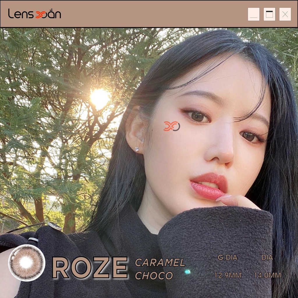 KÍNH ÁP TRÒNG ROZE CARAMEL CHOCO CỦA B.S.COR: LENS NÂU CHOCO ÁNH ĐỎ TỰ NHIÊN CÓ VIỀN | LENS XOẮN ( GIÁ 1 CHIẾC)