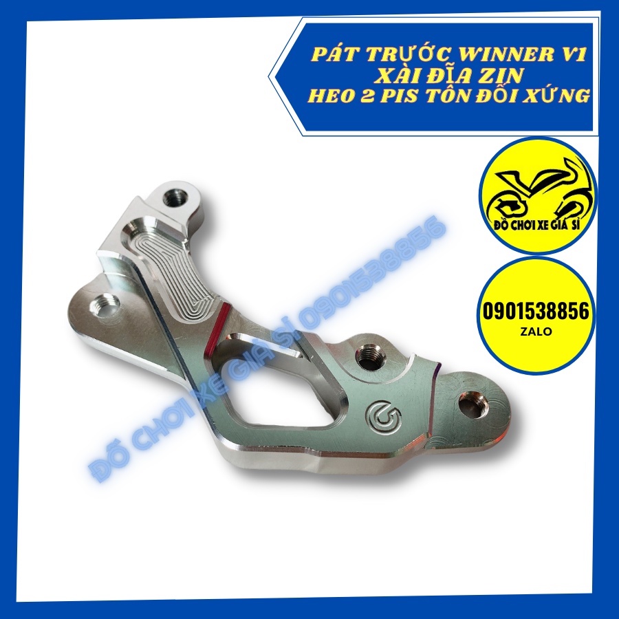 Pát trước Winner v1 đĩa zin heo 2 piston đối xứng Nissin, Fando,Adelin