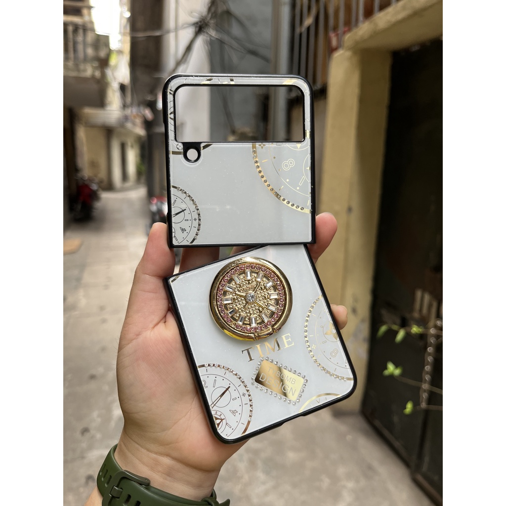 CHÍNH HÃNG  Ốp TYBOMB TIME ĐỒNG HỒ KÈM IRING lưng gương kính chống va đập, xước SAMSUNG ZFLIP ZFOLD Z FLIP Z FOLD 4 3