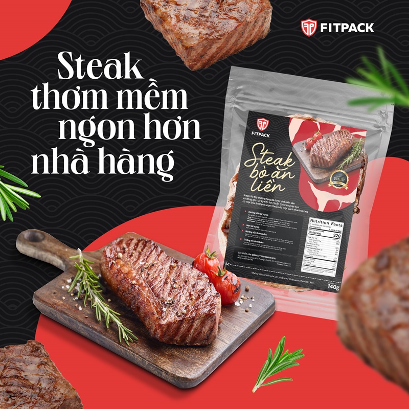 [HN] Steak ăn liền (Ready To Eat) siêu mềm chuẩn Nhà hàng Âu Fitpack