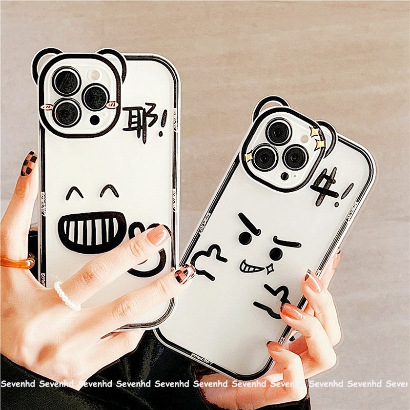 Ốp Điện Thoại Mềm Họa Tiết Tai Gấu Hoạt Hình Cho iPhone 14 13 12 11 Pro Max Xs Max Xr X 6 6s Plus