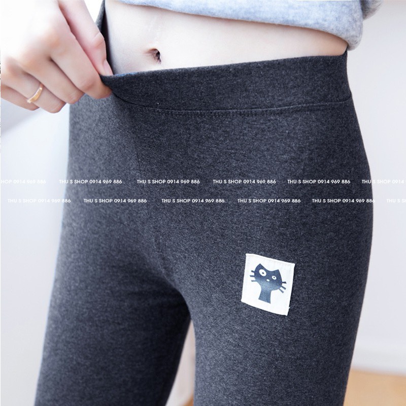 Quần Legging lót lông THUS Chất Nỉ Lông siêu ấm chống rét mặc mùa đông co dãn 4 chiều cực tốt Q2M02