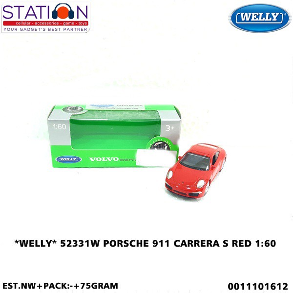 Welly Mô Hình Xe Hơi Porsche 911 Carrera S Red 1-60 52331w