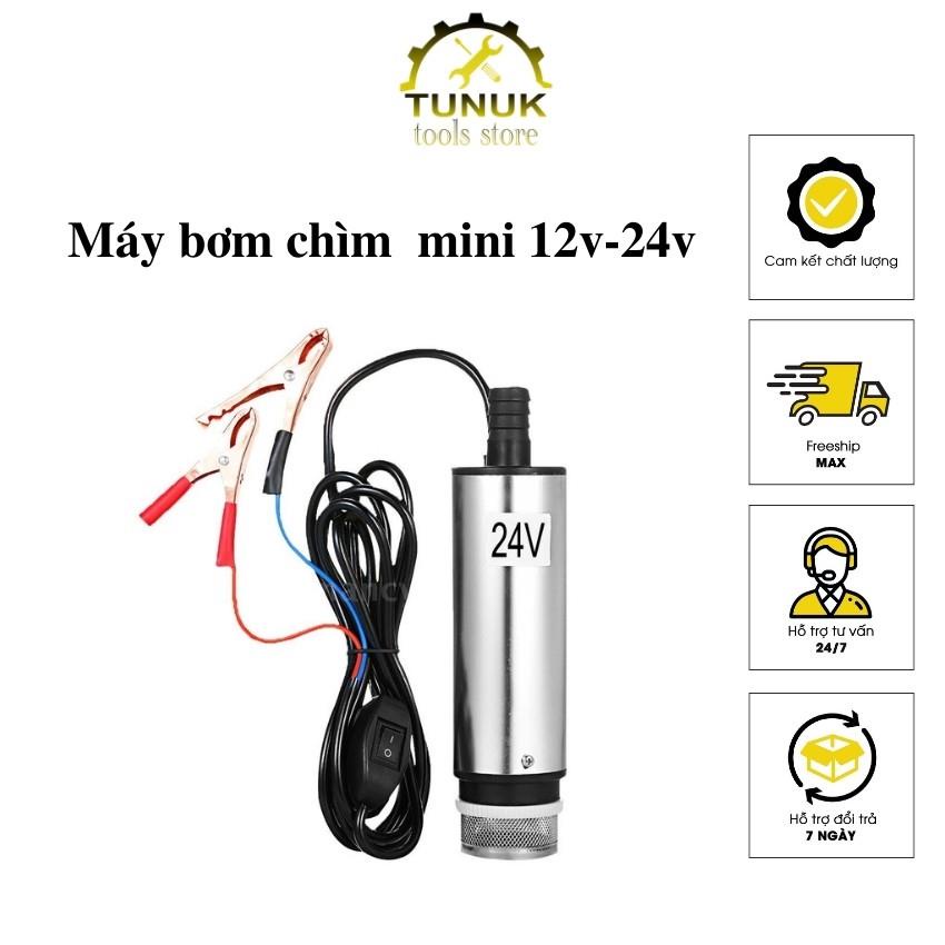 Bơm dầu 12v máy bơm chìm mini dầu diezel thủy lực nước 12v 24v motor lõi đồng
