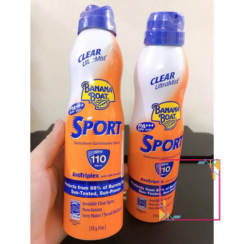 Bình xịt chống nắng Banana Boat Sport thể thao SPF110 170g