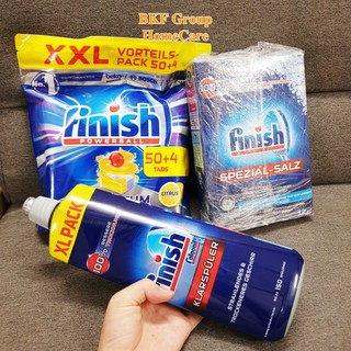 Combo viên rửa bát Finish Quanturm 54v , muối rửa bát Finish 1.2kg , nước làm bóng Finish 400ml