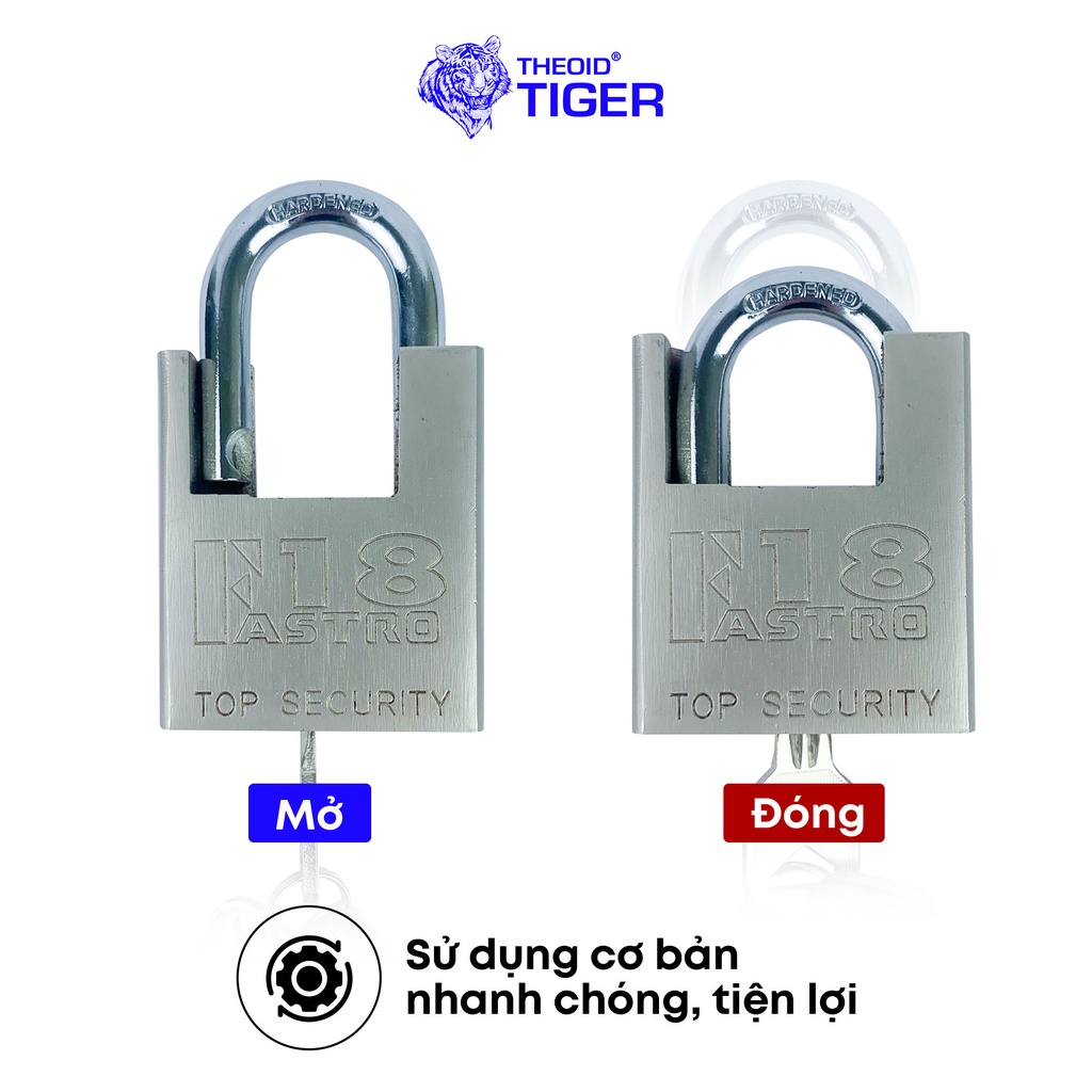 Ổ Khoá Chống Trộm 6 Phân To Theoid Tiger Sử dụng khoá xe máy và ổ khoá cửa nhà - Bảo Hành 1 đổi 1