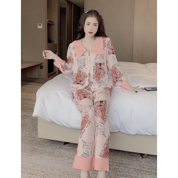 [Mã 2611THTRANG100K hoàn 10% xu đơn 99K] Bộ Đồ Ngủ Pijama Nữ💖Bộ Lụa Tay Dài Tiểu Thư Cao Cấp [Ảnh Thật] [Siêu Đẹp]