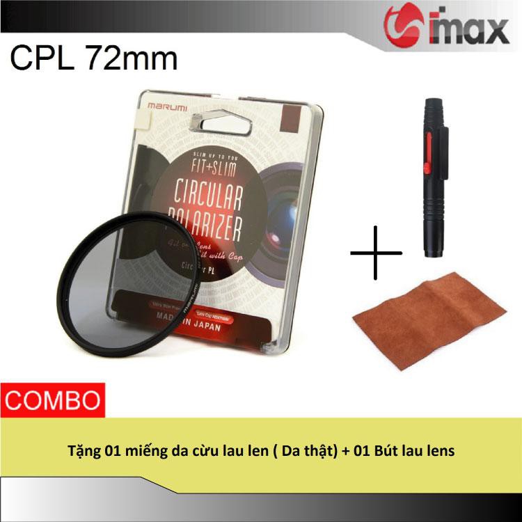 Kính lọc Filter Marumi Fit & Slim CPL 72mm (Hoằng Quân) + Bút lau lens