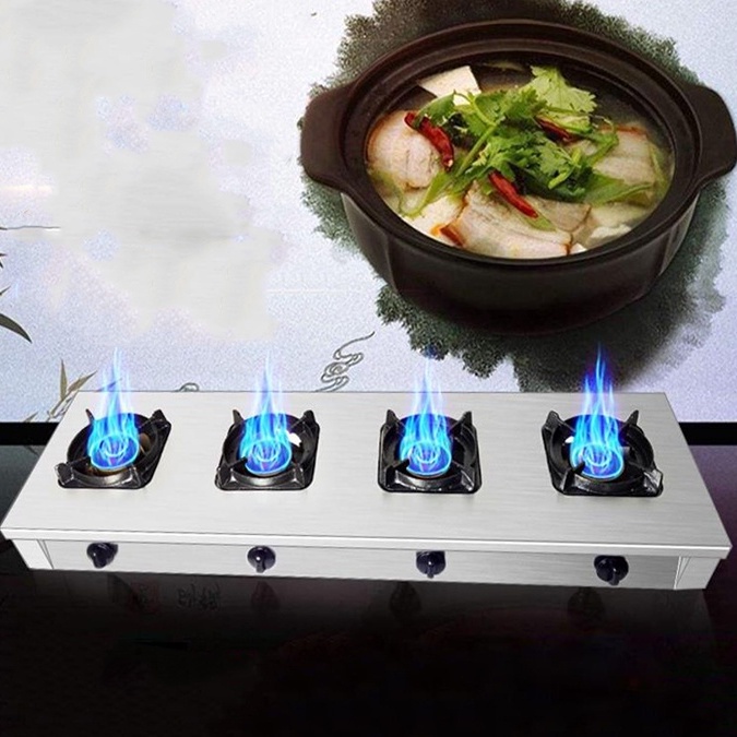 Bếp gas 4 cửa - Bếp ga 4 họng chuyên làm mì cay bánh xèo